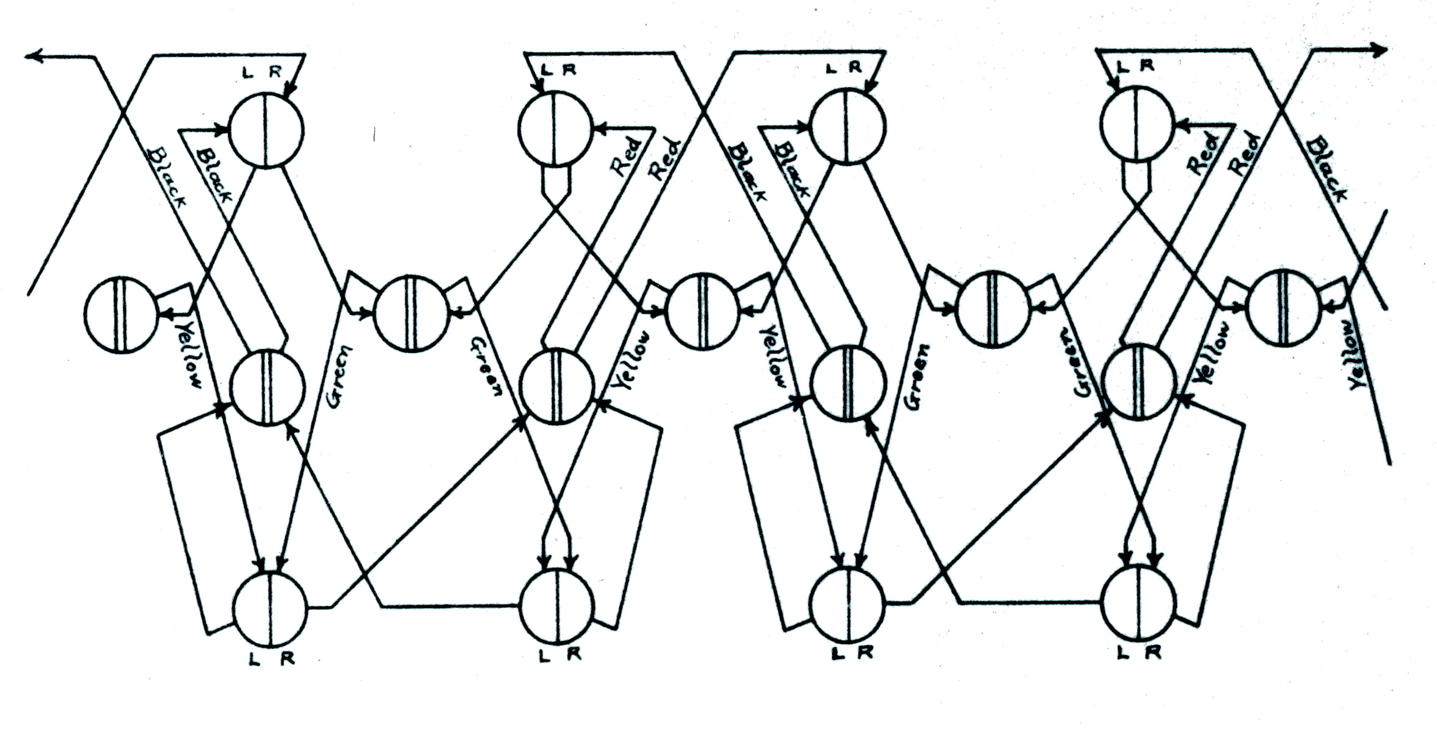 Diagram of circuit of Shift Register ('Shifting register') in IAS computer